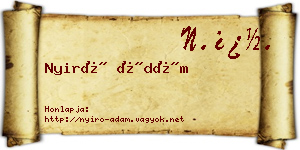 Nyirő Ádám névjegykártya